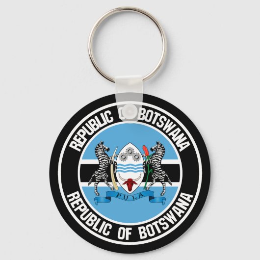 Botswana Round Emblem Sleutelhanger (Voorkant)