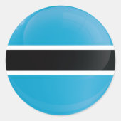 Botswana Round Icon Flag Ronde Sticker (Voorkant)