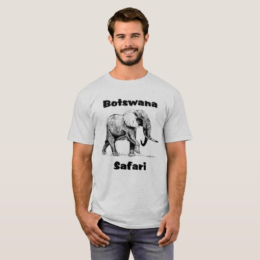 Botswana Safari Elephant Tshirt (Voorkant volledig)