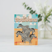 Botswana vintage reisposter briefkaart (Staand voorkant)