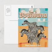 Botswana vintage reisposter briefkaart (Voorkant / Achterkant)