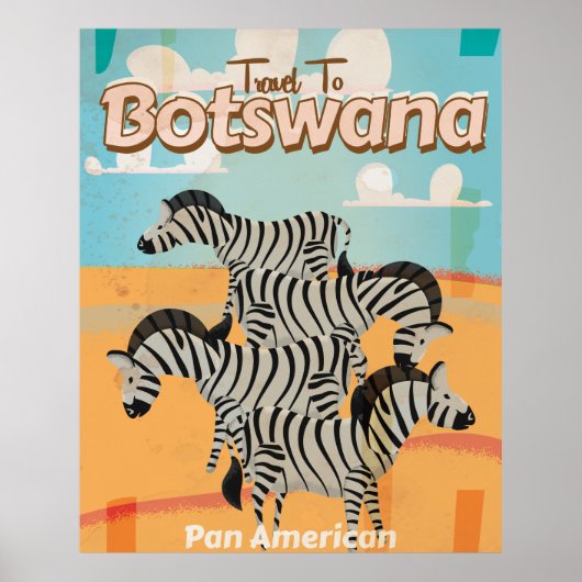 Botswana vintage reisposter. poster (Voorkant)