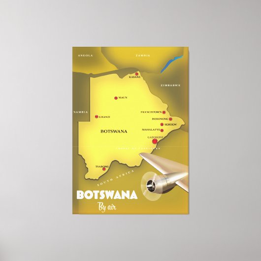 Botswana vintage stijl reisposter. canvas afdruk (Voorkant)