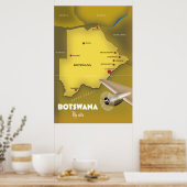 Botswana vintage stijl reisposter. poster (Keuken)