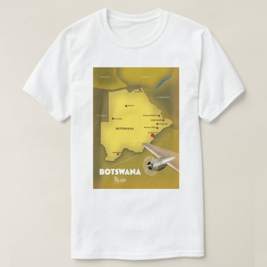 Botswana vintage stijl reisposter. t-shirt (Design voorkant)