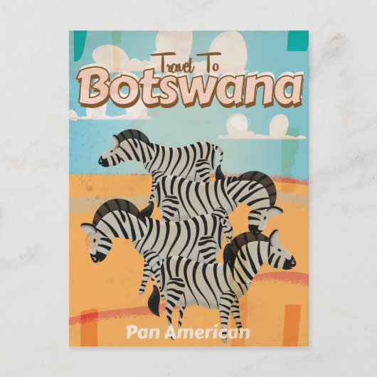 Botswana Vintage Travel Poster Briefkaart (Voorkant)