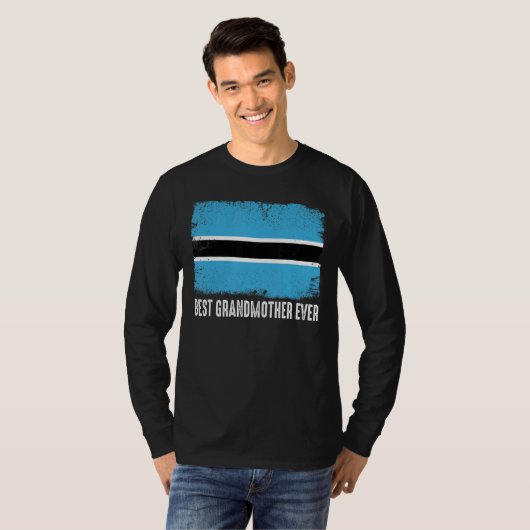 Botswana vlag Beste grootmoeder ooit vlieg T-shirt (Voorkant volledig)