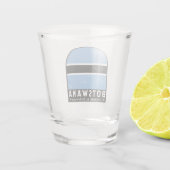 Botswana Vlag Embleem Verstoorde Vintage Shot Glas (Achterkant)