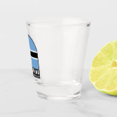 Botswana Vlag Embleem Verstoorde Vintage Shot Glas (Rechts)