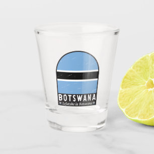 Botswana Vlag Embleem Verstoorde Vintage Shot Glas