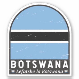 Botswana Vlag Embleem Verstoorde Vintage Sticker
