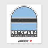 Botswana Vlag Embleem Verstoorde Vintage Sticker (Vel)