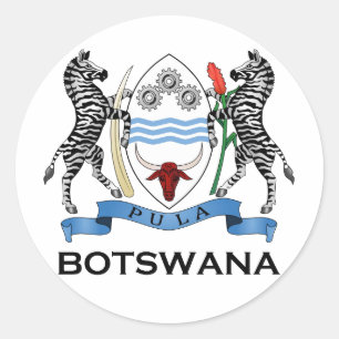 BOTSWANA - vlag/embleem/wapen/symbool Ronde Sticker