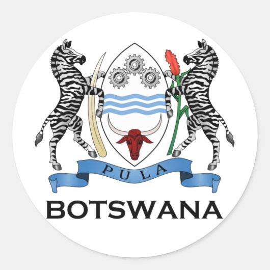 BOTSWANA - vlag/embleem/wapen/symbool Ronde Sticker (Voorkant)