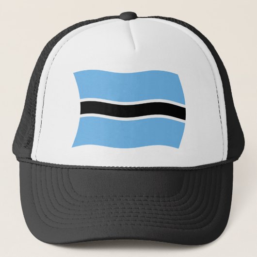 Botswana Vlag Hoed Trucker Pet (Voorkant)