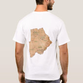Botswana Vlag + Kaart + Tekst T-shirt (Achterkant)