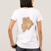 Botswana Vlag + Kaart + Tekst T-shirt (Achterkant)