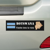 Botswana Vlag + Landkaart Bumpersticker (Op auto)
