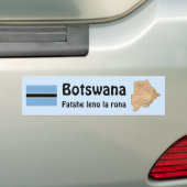 Botswana Vlag + Landkaart Bumpersticker (Op auto)