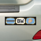 Botswana Vlag Landkaart Code Bumpersticker (Op auto)