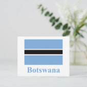 Botswana vlag met naam briefkaart (Staand voorkant)