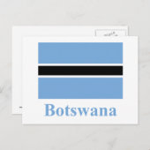 Botswana vlag met naam briefkaart (Voorkant / Achterkant)