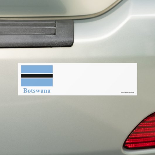 Botswana vlag met naam bumpersticker (Op auto)