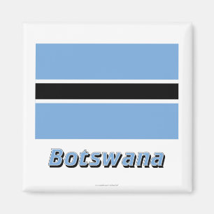 Botswana vlag met naam magneet