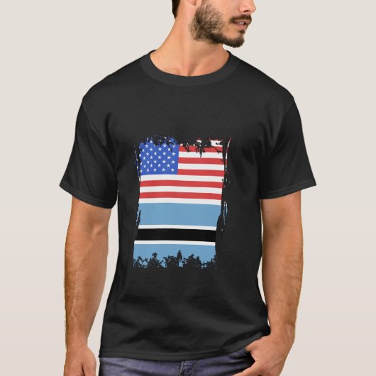 Botswana Vlag Verenigde Staten Botswana Pride Bots T-shirt (Voorkant)