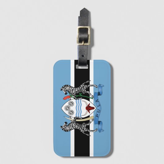Botswana Wapenmunt/vlag Bagagelabel (Voorkant (verticaal))