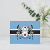 Botswana Wapenmunt/vlag Briefkaart (Staand voorkant)