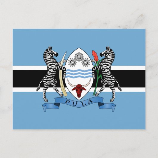 Botswana Wapenmunt/vlag Briefkaart (Voorkant)
