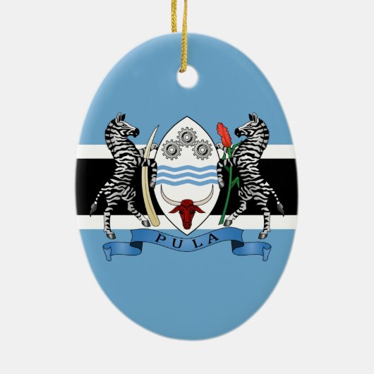 Botswana Wapenmunt/vlag Keramisch Ornament (Achterkant)