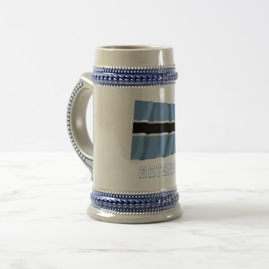 Botswana Waving Flag met naam Bierpul (Voorkant links)