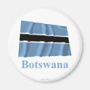 Botswana Waving Flag met naam Magneet