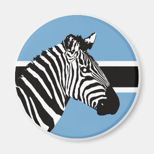 Botswana Zebra Batswana Nationale Dierenvlag Magneet