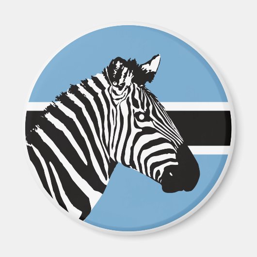 Botswana Zebra Batswana Nationale Dierenvlag Magneet (Voorkant)