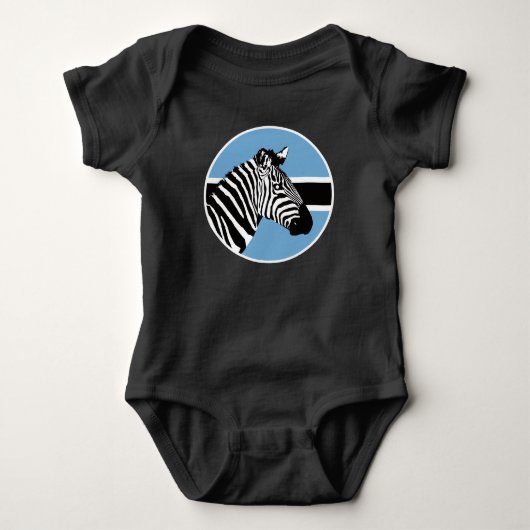 Botswana Zebra Batswana Nationale Dierenvlag Romper (Voorkant)