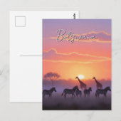 Botswana zonsondergang reizen briefkaart (Voorkant / Achterkant)