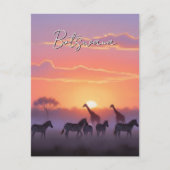 Botswana zonsondergang reizen briefkaart (Voorkant)