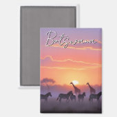 Botswana zonsondergang reizen magneet (Voorkant / Achterkant)