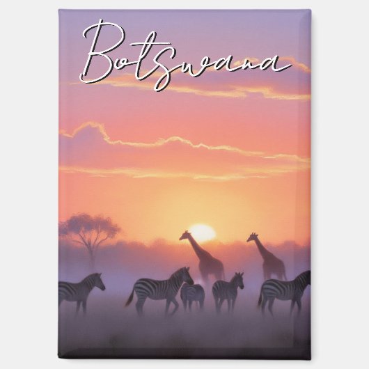 Botswana zonsondergang reizen magneet (Voorkant)