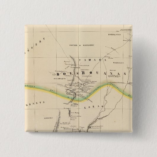 Botswana, Zuid-Afrika 51 Vierkante Button 5,1 Cm (Voorkant)