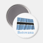 Botswana Zwaaiende Vlag met Naam Magneet (Voorkant / Achterkant)