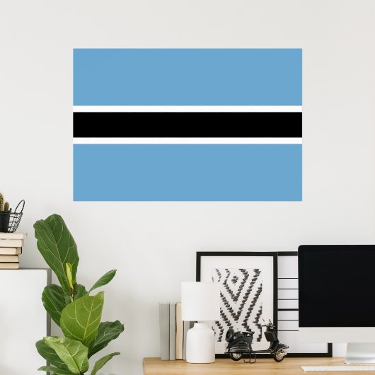 Botswanaanse vlag (Botswana) Poster (Thuiskantoor)