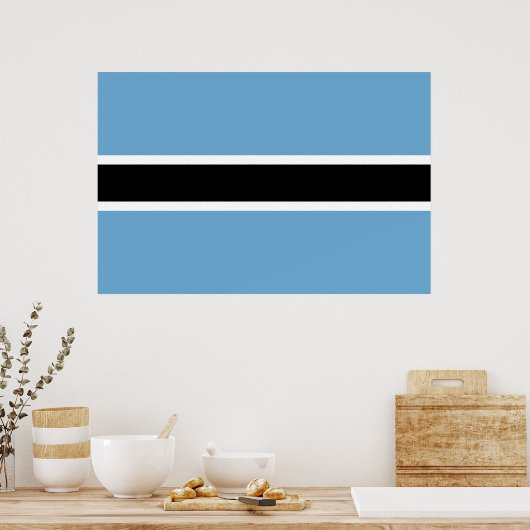 Botswanaanse vlag (Botswana) Poster (Keuken)
