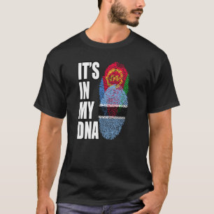 Botswanan en Eritrean Mix DNA-vlagwerelderfgoed T-shirt