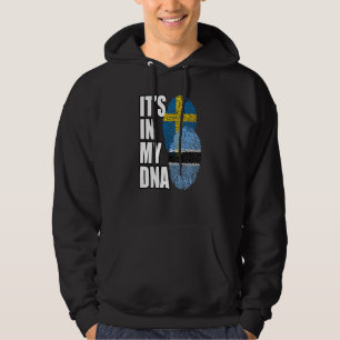 Botswanan en Swedish Mix DNA Flag Heritage Premiu Hoodie