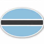 Botswanan Flag Oval Sticker (Voorkant)