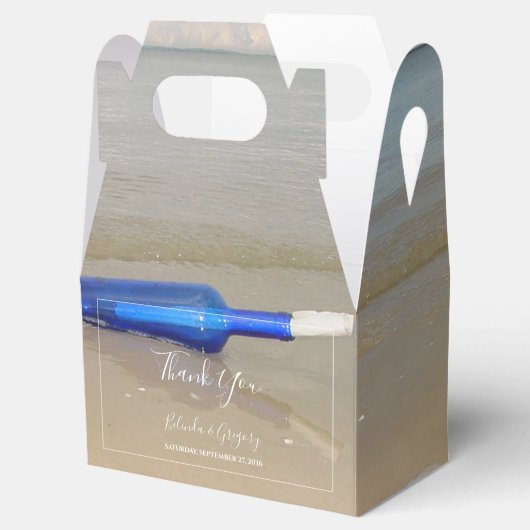 Bottelaar op het strand bedankdoosjes (Geopend)